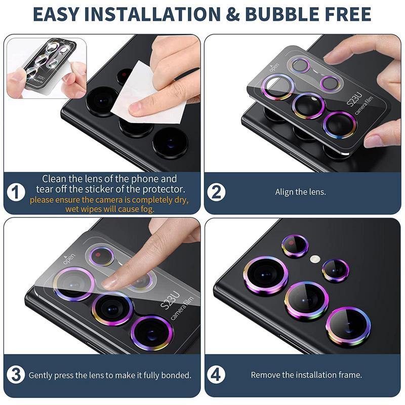 Φιλμ φακού ESRCcamera Προστατευτικά φακών για Samsung GalaxyS23 Ultra Individual Lens Protectors Ανθεκτικά στις γρατσουνιές Εξαιρετικά λεπτή θερμοκρασία