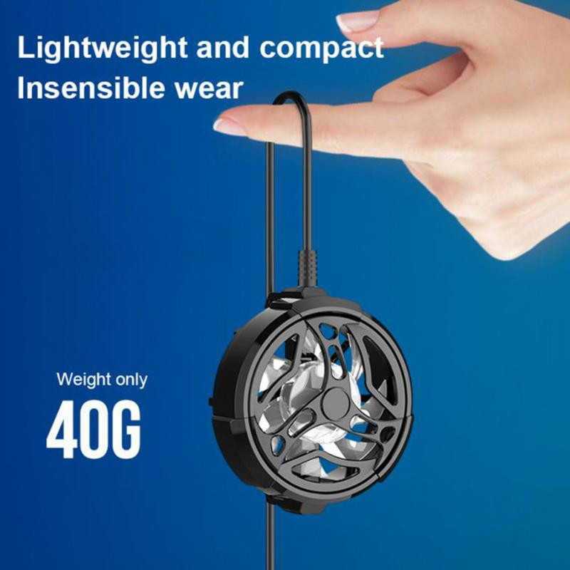 Telefonhűtő Újratölthető mobil radiátor hűtőventilátor Hordozható csendes mobilventilátor többszínű fényű mobil Gam-ing hűtővel