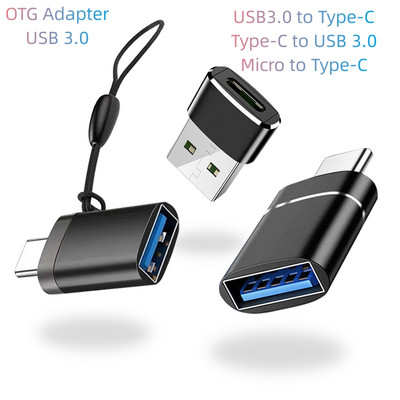 Töltőadapter USB3.0-C típusú OTG-csatlakozó C-típusú OTG csatlakozó dugaszoló USB-csatlakozó mikro-USB-hoz Adapt konverter PC-hez Macbook autós USB C Ipad