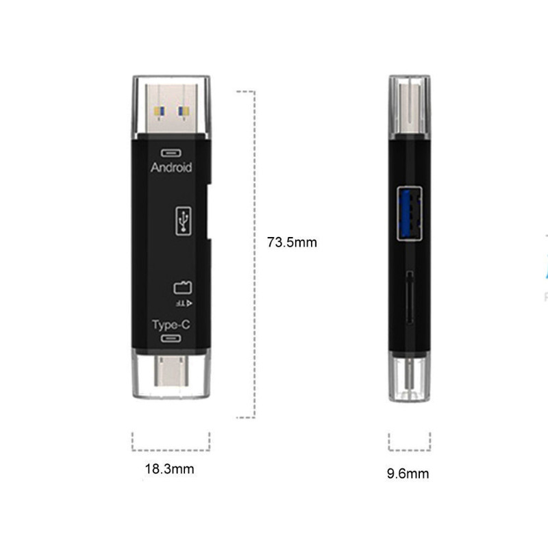 5 az 1-ben USB 3.0 többfunkciós memóriakártya-olvasó C típusú Usb Micro USB olvasóadapter Tf/SD OTG kártya Mobiltelefon tartozékok