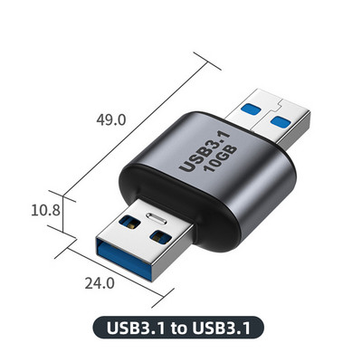 Adaptor metal USB C 3.1 OTG 10Gbps Transfer rapid de date Tip-C 3A Convertor de încărcare pentru Samsung Xiaomi pentru tabletă Macbook Pro