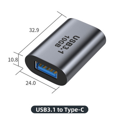 Adaptor metal USB C 3.1 OTG 10Gbps Transfer rapid de date Tip-C 3A Convertor de încărcare pentru Samsung Xiaomi pentru tabletă Macbook Pro