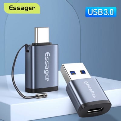 Essager USB 3.0 Type C OTG Adapteris Micro USB Microusb su Type-C USB-C keitiklis USBC jungtis, skirta Macbook Xiaomi mi Samsung S20