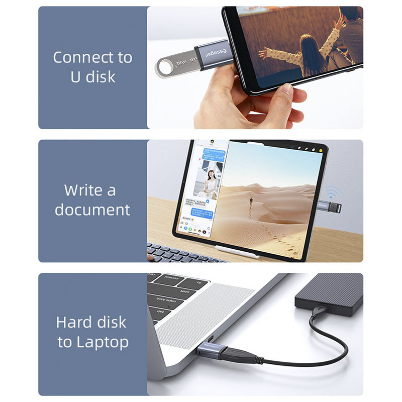 Essager USB 3.0 Type C OTG adapter Micro USB Microusb Type-C USB-C átalakító USBC csatlakozó Macbook Xiaomi mi Samsung S20-hoz