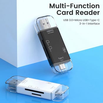 Elough Card Reader Usb 3.0 Type C σε SD Κάρτα μνήμης Micro SD TF για φορητό υπολογιστή Τηλέφωνο υψηλής ταχύτητας 6 σε 1 Multi-Memory Card Reader