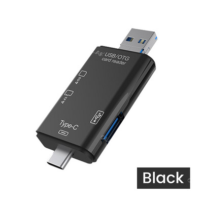Elough Cititor de carduri USB 3.0 tip C la SD Micro SD TF Card de memorie pentru PC Laptop Telefon de mare viteză Cititor de carduri de memorie multiplu 6 în 1