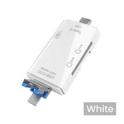 Elough Cititor de carduri USB 3.0 tip C la SD Micro SD TF Card de memorie pentru PC Laptop Telefon de mare viteză Cititor de carduri de memorie multiplu 6 în 1