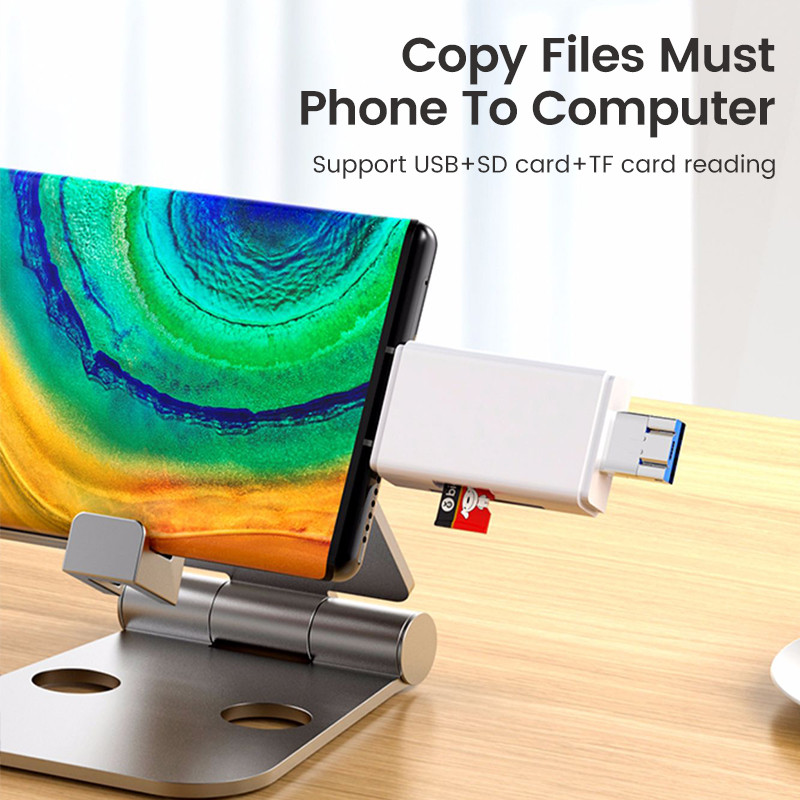 Elough kártyaolvasó USB 3.0 típusú C-tól SD Micro SD TF memóriakártya PC laptop telefonhoz, nagy sebességű 6 az 1-ben több memóriakártya olvasó