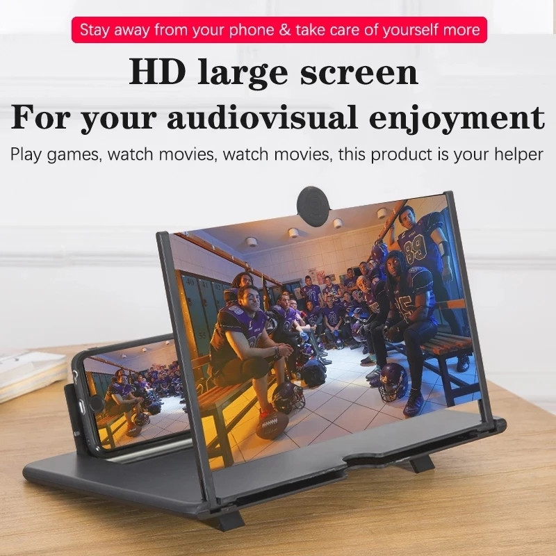 ÚJ Húzós típusú 3D mobiltelefon képernyőnagyító HD videó erősítő állvány konzol Film nagyító összecsukható telefon asztali tartó
