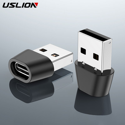 USLION Тип C към USB 2.0 OTG адаптер Женски адаптер Конвертор за Samsung S20 Xiaomi Huawei Macbook TypeC към USB A зарядно устройство за данни