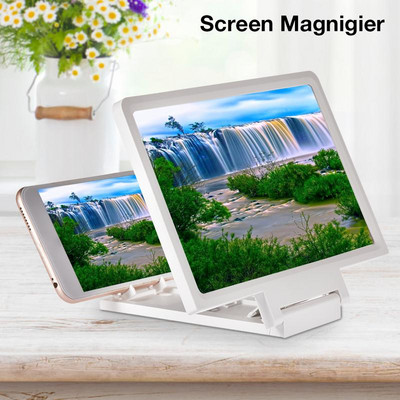 Mobile Phone Screen Magnifier Video Amplifier Smartphone Stand Enlarged Magnifier HD Mobile Phone Screen Amplifier White/black