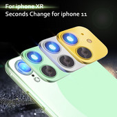 Naljepnica objektiva za iPhone XR kameru Promijenite u lažnu za iPhone 11 telefon Zaštita zaslona kamere Zaštita zaslona leće Poklopac prstena