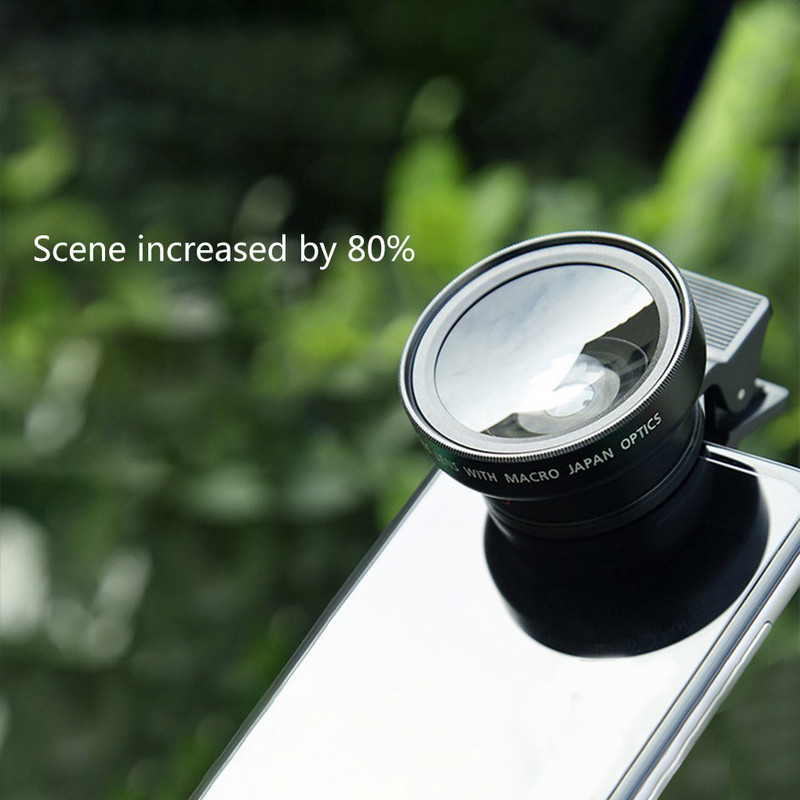Mobiltelefon univerzális 49 mm-es UV szuperszéles látószögű és makro lencsés alumíniumötvözet optikai üveg mobiltelefon lencse