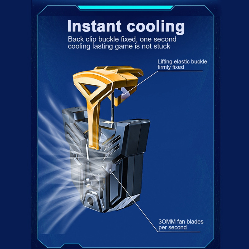 PUGB Phone Cooler játékhűtőhöz Poco X3 F3 M3, Xiaomi Redmi Note 10, Redmagic 6, ROG 5, Iphone ventilátorhűtőhöz