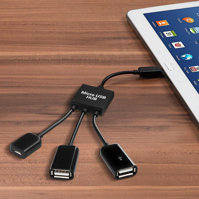 Micro USB OTG hub adapter okostelefonhoz / táblagéphez Micro USB elosztó Apple Samsung Lenovo Xiaomi Redmi Huawei egér billentyűzethez