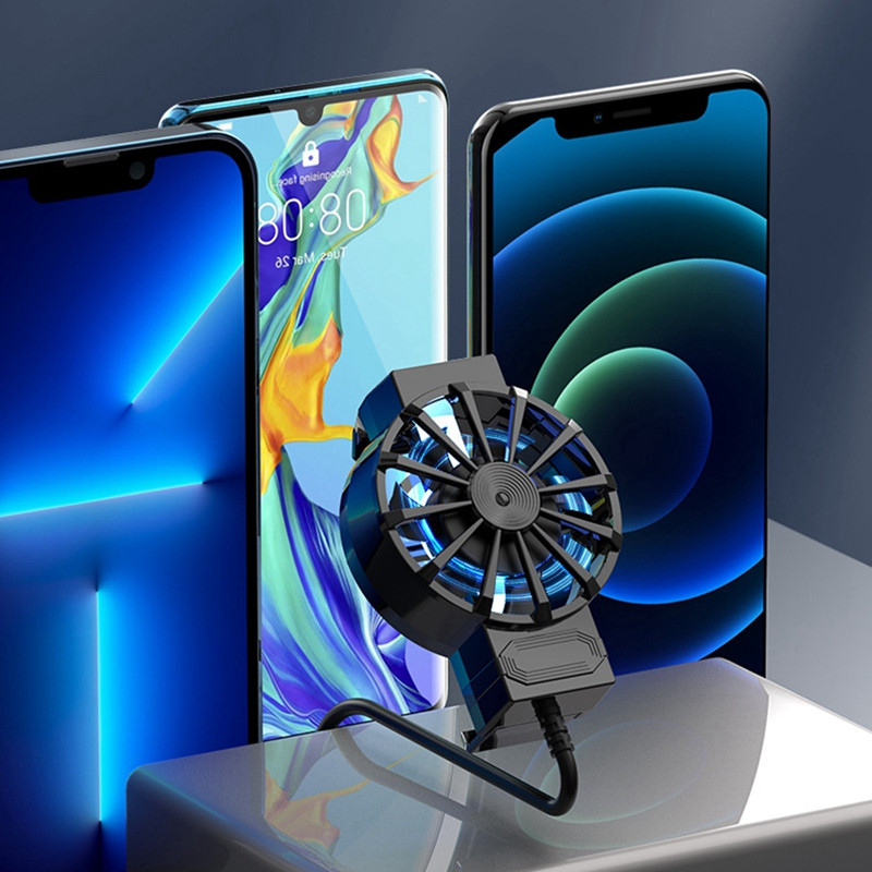 X16 mobiltelefon radiátor 7 lapos 45 mm-es ventilátor USB tápegység Mobiltelefon léghűtő radiátor 4-6,7 hüvelykes telefonokhoz