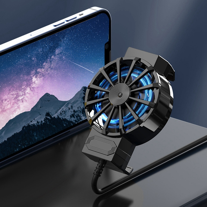 X16 mobiltelefon radiátor 7 lapos 45 mm-es ventilátor USB tápegység Mobiltelefon léghűtő radiátor 4-6,7 hüvelykes telefonokhoz