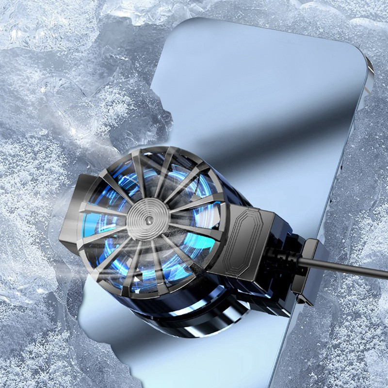 X16 mobiltelefon radiátor 7 lapos 45 mm-es ventilátor USB tápegység Mobiltelefon léghűtő radiátor 4-6,7 hüvelykes telefonokhoz