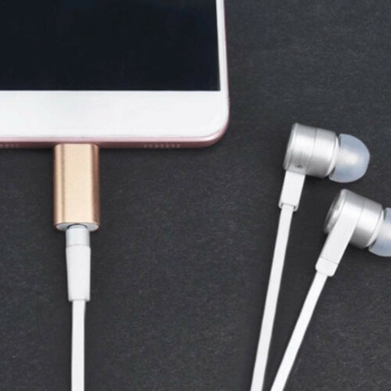 Hordozható Type-C-3,5 mm Jack átalakító mini fülhallgató kábel audio adapter iPhone Huawei Xiaomi fejhallgató Aux Line adapterhez