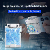 Design cu cataramă ventilator radiator telefon Reglare în 2 trepte cu lumină RGB Refrigerare rapidă silențioasă Radiator din spate a telefonului Accesoriu pentru telefon