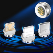 Cablu magnetic rotund 3A Mufă tip C Micro USB C mufe pentru iPhone Xiaomi Tip C Convertor Adaptor cablu de încărcare