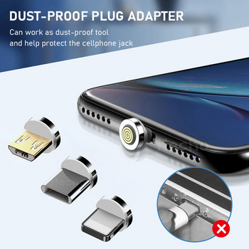 3A кръгъл щепсел за магнитен кабел Тип C Micro USB C Щепсели за iPhone Xiaomi Тип C Преобразувател Кабел за зареждане Адаптер