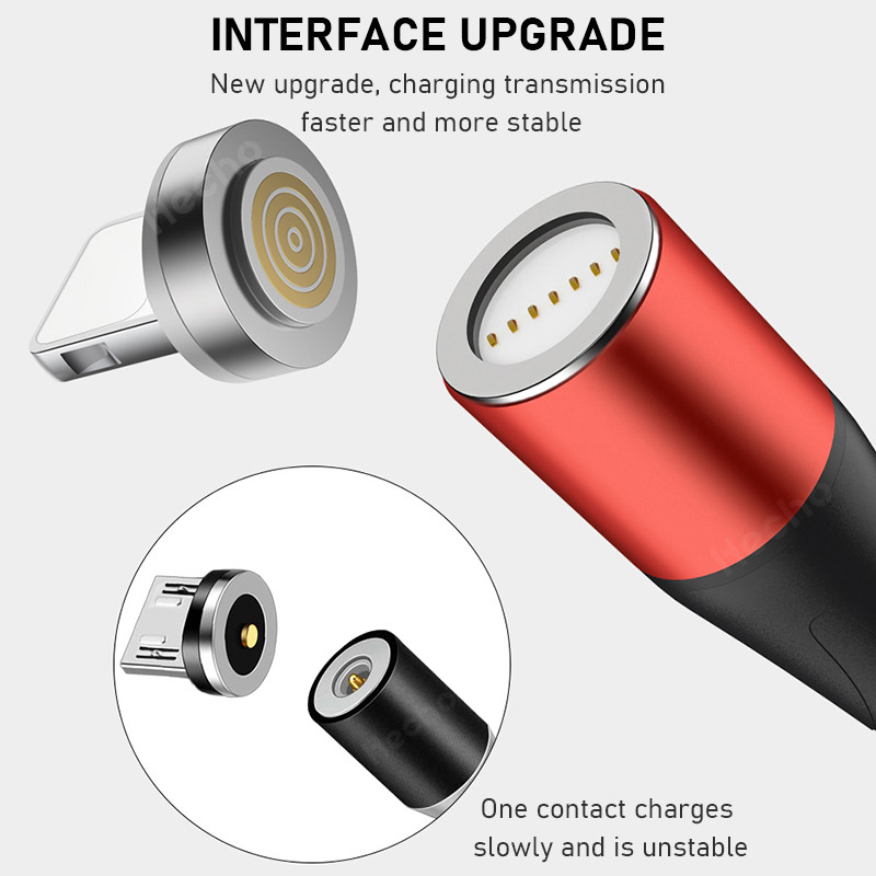 3A kerek mágneses kábel csatlakozó C típusú Micro USB C csatlakozók iPhone Xiaomi C típusú konverter töltőkábel adapterhez