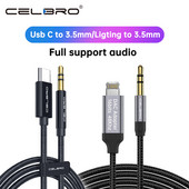 Cablu audio USB tip C la 3,5 mm pentru căști, difuzor, Adaptor mufă pentru căști, Aux auto pentru Samsung S20 Plus Note 20 S21 Ultra iphone