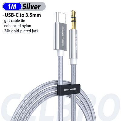 Cablu audio USB tip C la 3,5 mm pentru căști, difuzor, Adaptor mufă pentru căști, Aux auto pentru Samsung S20 Plus Note 20 S21 Ultra iphone