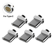 Cablu de încărcare magnetic Adaptor Conector Sfaturi Cap pentru tip C Micro USB iPhone 3A Încărcare rapidă 5 buc mufe Nu cablu