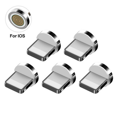 Cablu de încărcare magnetic Adaptor Conector Sfaturi Cap pentru tip C Micro USB iPhone 3A Încărcare rapidă 5 buc mufe Nu cablu