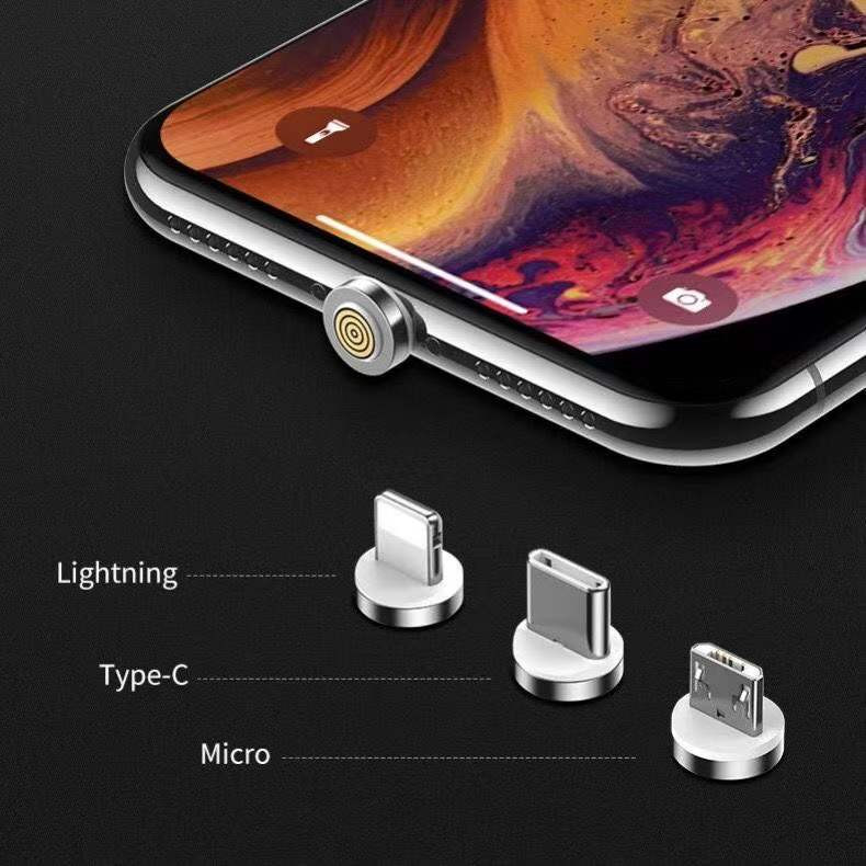Mágneses töltőkábel adapter csatlakozó hegyek fej C típusú Micro USB iPhone 3A gyorstöltéshez 5 db dugó, nem kábel