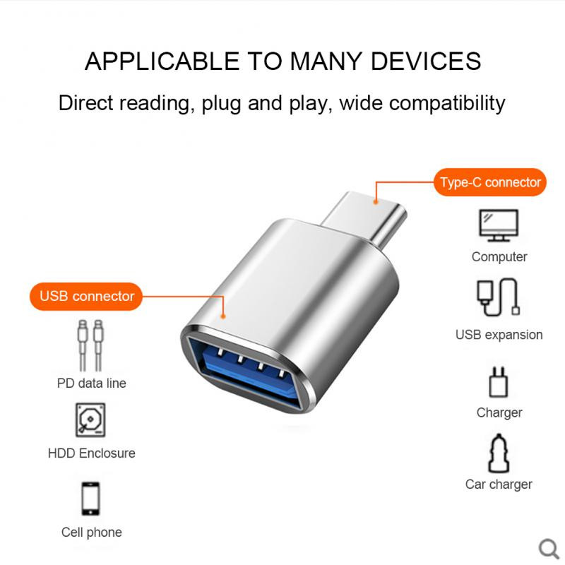 C típusú USB 3.0 OTG adapter csatlakozó USB A dugasz USB C típusú anya adapter átalakító laptop mobiltelefon adatátvitelhez