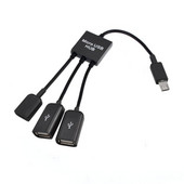 Port USB Micro OTG 3 în 1 Mouse de joc Adaptator pentru tastatură Cablu tabletă Negru Compatibil cu toate tabletele Telefon mobil pentru Android Hot