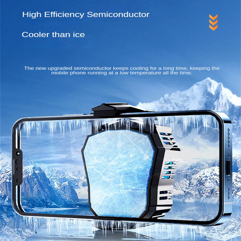 Szórakoztató elektronikai mobiltelefonok hűtőborda alumínium ötvözet hordozható mini telefon hűtőventilátor 2A állítható játékhűtő mágneses