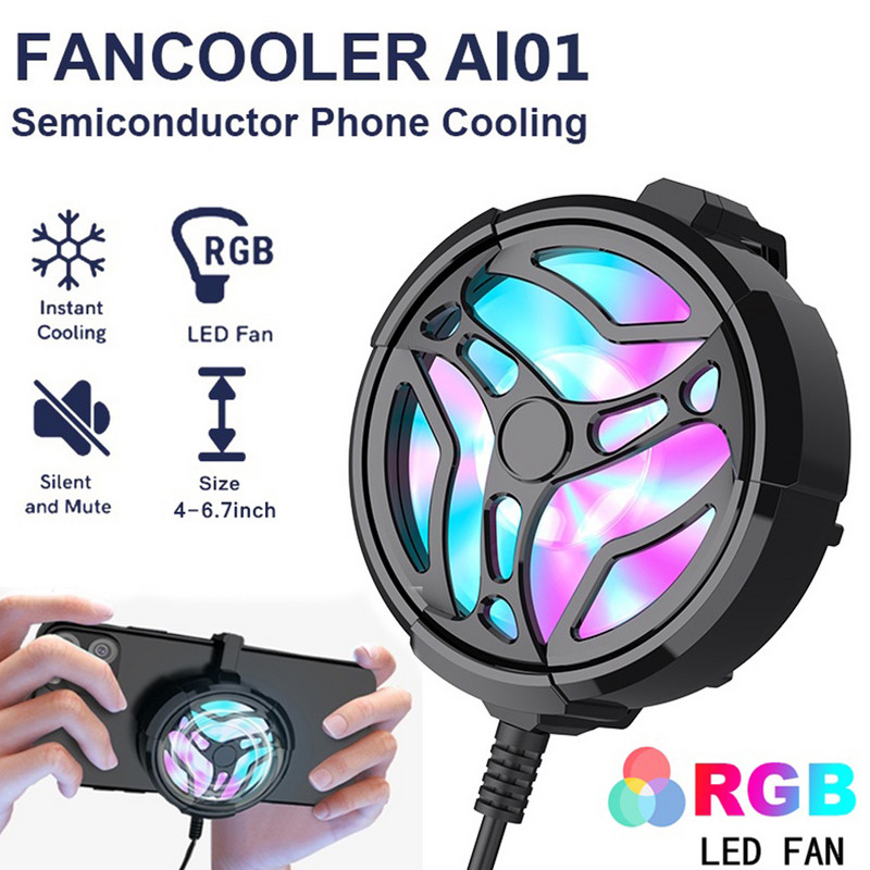 LED-es világítás Plug and Play USB töltő vezetékes telefonhűtő játékhoz Alacsony zajszint, kivehető, könnyű, csúszásgátló klipszes ABS