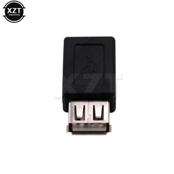 Висококачествен нов черен USB 2.0 тип A женски към микро USB B женски адаптер щепсел конвертор USB 2.0 към микро USB конектор