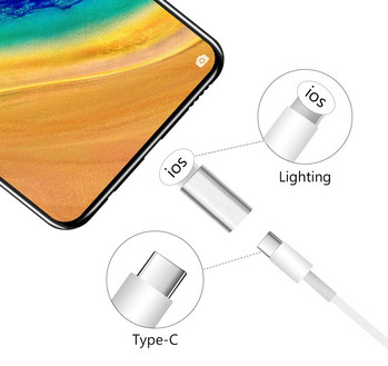 USB C към адаптер за осветление Зареждане на аудио AUX 3,5 мм слушалки за IPhone 11 7 8 Кабел за слушалки IOS 14 Осветление към двойно осветление