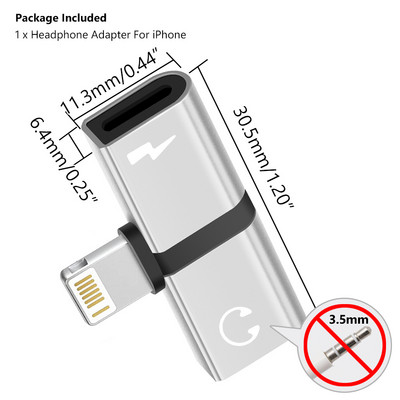 Adaptor USB C la iluminare Încărcare audio AUX 3,5 mm Căști pentru IPhone 11 7 8 Cablu căști IOS 14 Iluminare la iluminare duală