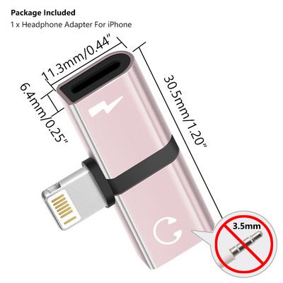 Adaptor USB C la iluminare Încărcare audio AUX 3,5 mm Căști pentru IPhone 11 7 8 Cablu căști IOS 14 Iluminare la iluminare duală
