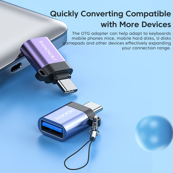 Toocki USB3.0 Type C OTG адаптер Micro USB C към Type C адаптер Женски конвертор за Macbook iPad Huawei Xiaomi POCO X3 Samsung