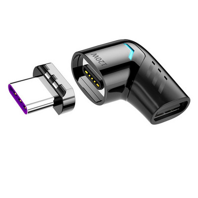 Tkey 120W Adaptor magnetic USB C tip C tip C mamă la magnet tip C Încărcare rapidă Convertor magnetic USB tip C pentru Xiaomi Mi 9 Redmi