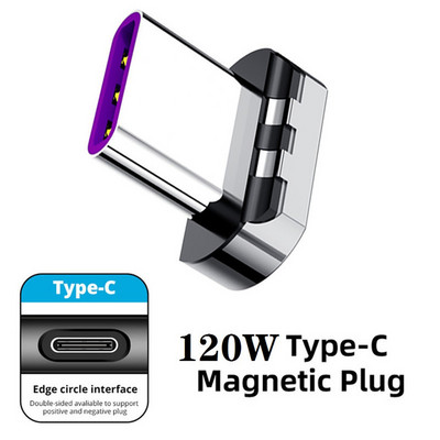 Tkey 120W Adaptor magnetic USB C tip C tip C mamă la magnet tip C Încărcare rapidă Convertor magnetic USB tip C pentru Xiaomi Mi 9 Redmi