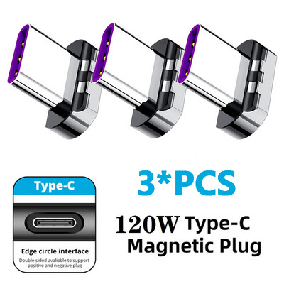 Tkey 120W Adaptor magnetic USB C tip C tip C mamă la magnet tip C Încărcare rapidă Convertor magnetic USB tip C pentru Xiaomi Mi 9 Redmi