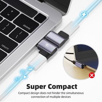 Магнитен USB C към Type C адаптер PD 100W 5A Бързо зареждане USB Type-C USB-C Магнит Конвертор за синхронизиране на данни за MacBook iPad Pro Air