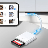 Nou adaptor pentru cititor de carduri 2in1 pentru iPhone 13 12 Cititor de carduri multifuncțional 3.0 OTG Card TF SD Card OTG Transfer foto pe telefon