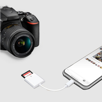 Нов адаптер за четец на карти 2в1 за iPhone 13 12 Многофункционален 3.0 OTG четец на карти TF SD карта OTG Камера Прехвърляне на снимки към телефон