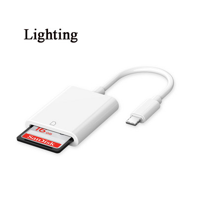 Nou adaptor pentru cititor de carduri 2in1 pentru iPhone 13 12 Cititor de carduri multifuncțional 3.0 OTG Card TF SD Card OTG Transfer foto pe telefon