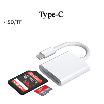 Nou adaptor pentru cititor de carduri 2in1 pentru iPhone 13 12 Cititor de carduri multifuncțional 3.0 OTG Card TF SD Card OTG Transfer foto pe telefon