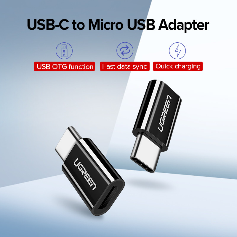 Ugreen USB Type C OTG adapter Micro USB-USB C kábel konverterek Macbook Pro Samsung S10 Plus gyorstöltő USB C OTG kábelhez